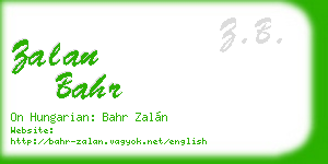 zalan bahr business card